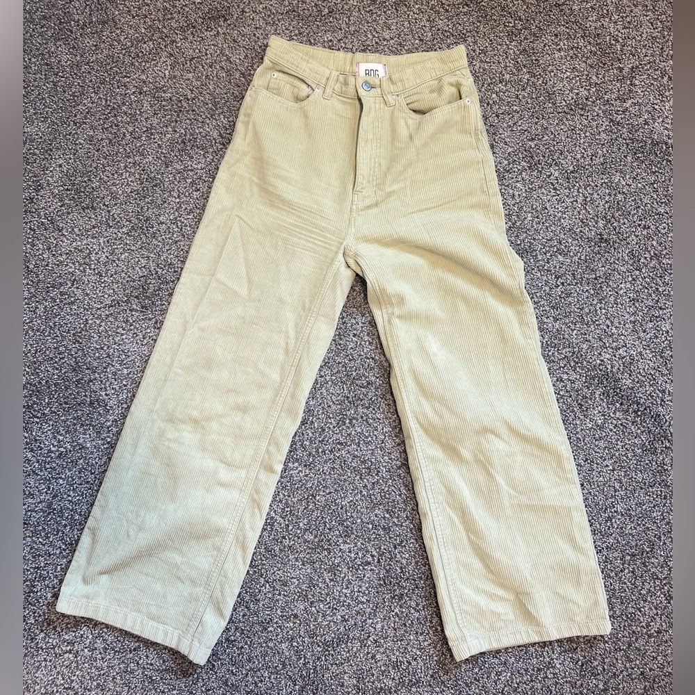 Light green corduroy wide leg pants size 27